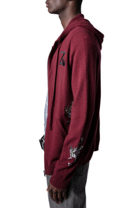 Sweat-shirt Clash en laine - Bordeaux
