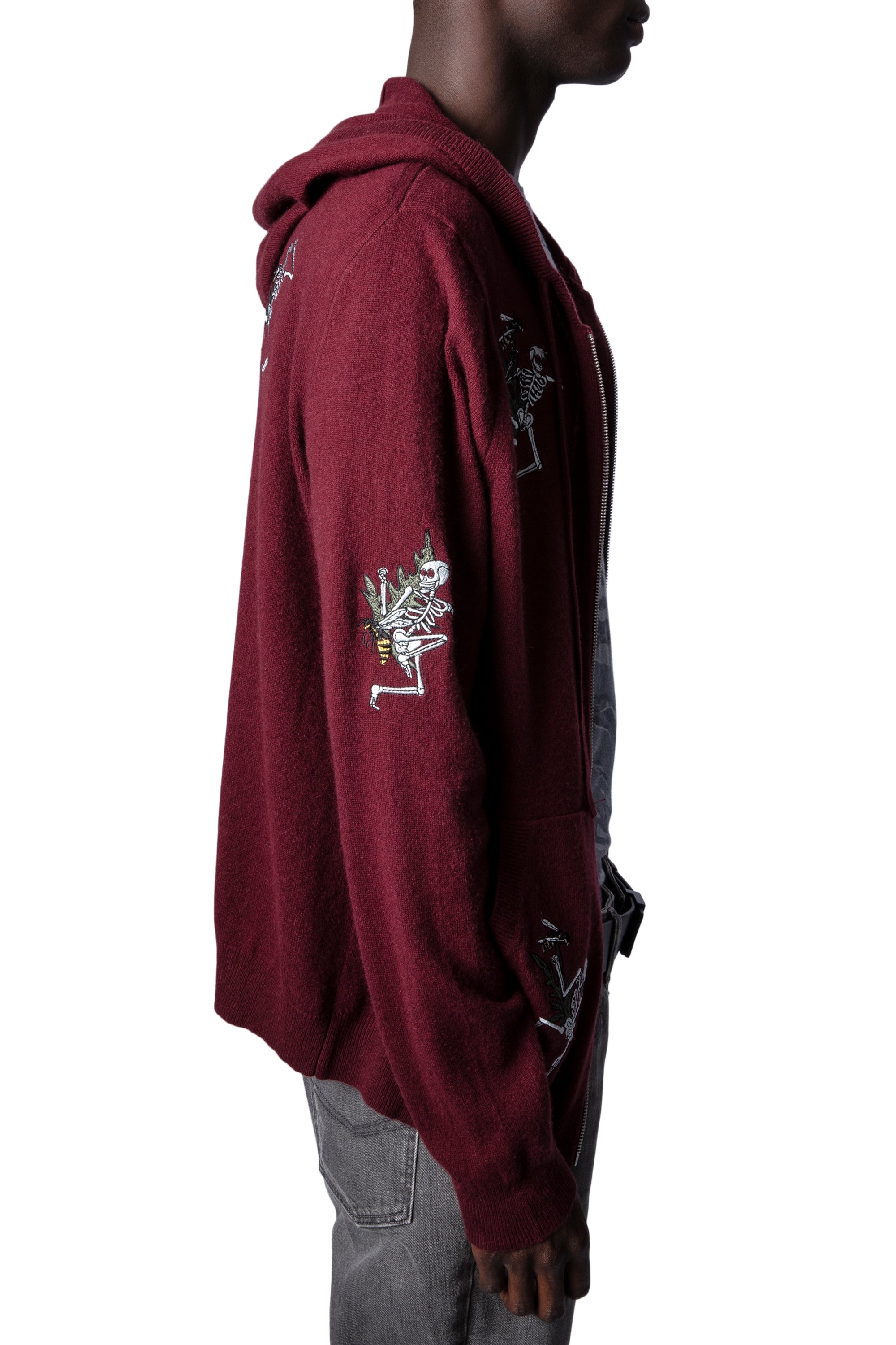 Sweat-shirt Clash en laine - Bordeaux