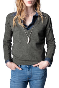 Pull Vivi en cachemire - Kaki Clair
