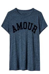 ZHORS LIGNE BLEU UNIFORME WALK AMOUR CHINE OVERDYED TEE-