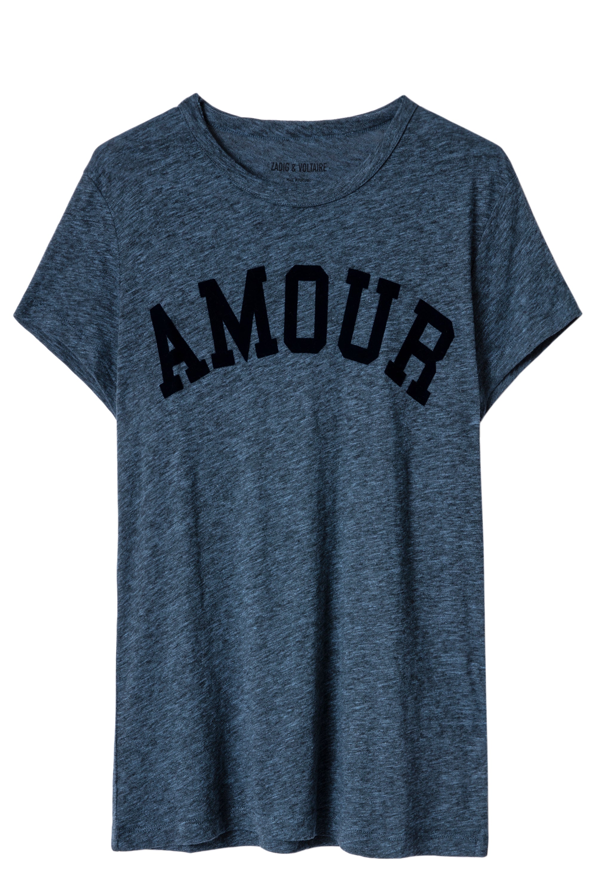ZHORS LIGNE BLEU UNIFORME WALK AMOUR CHINE OVERDYED TEE-