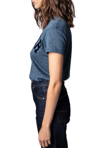 ZHORS LIGNE BLEU UNIFORME WALK AMOUR CHINE OVERDYED TEE-