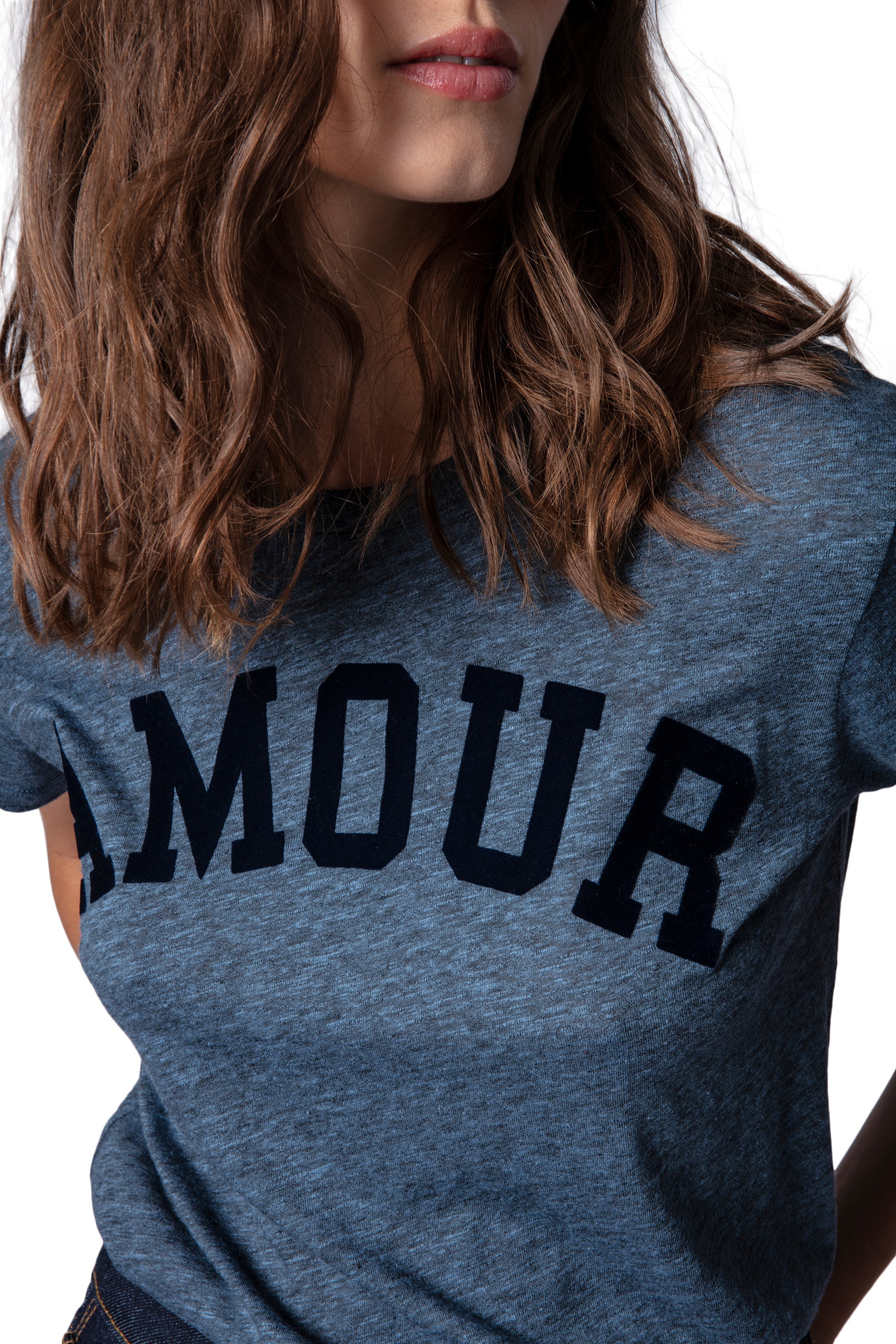 ZHORS LIGNE BLEU UNIFORME WALK AMOUR CHINE OVERDYED TEE-