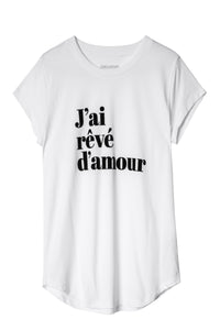 ZHORS LIGNE BLANC WOOP J'AI REVE D'AMOUR T-SHIRT