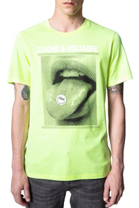 ZHORS LIGNE JAUNE FLUO TED HC PHOTOPRINT HAPPY T-SHIR