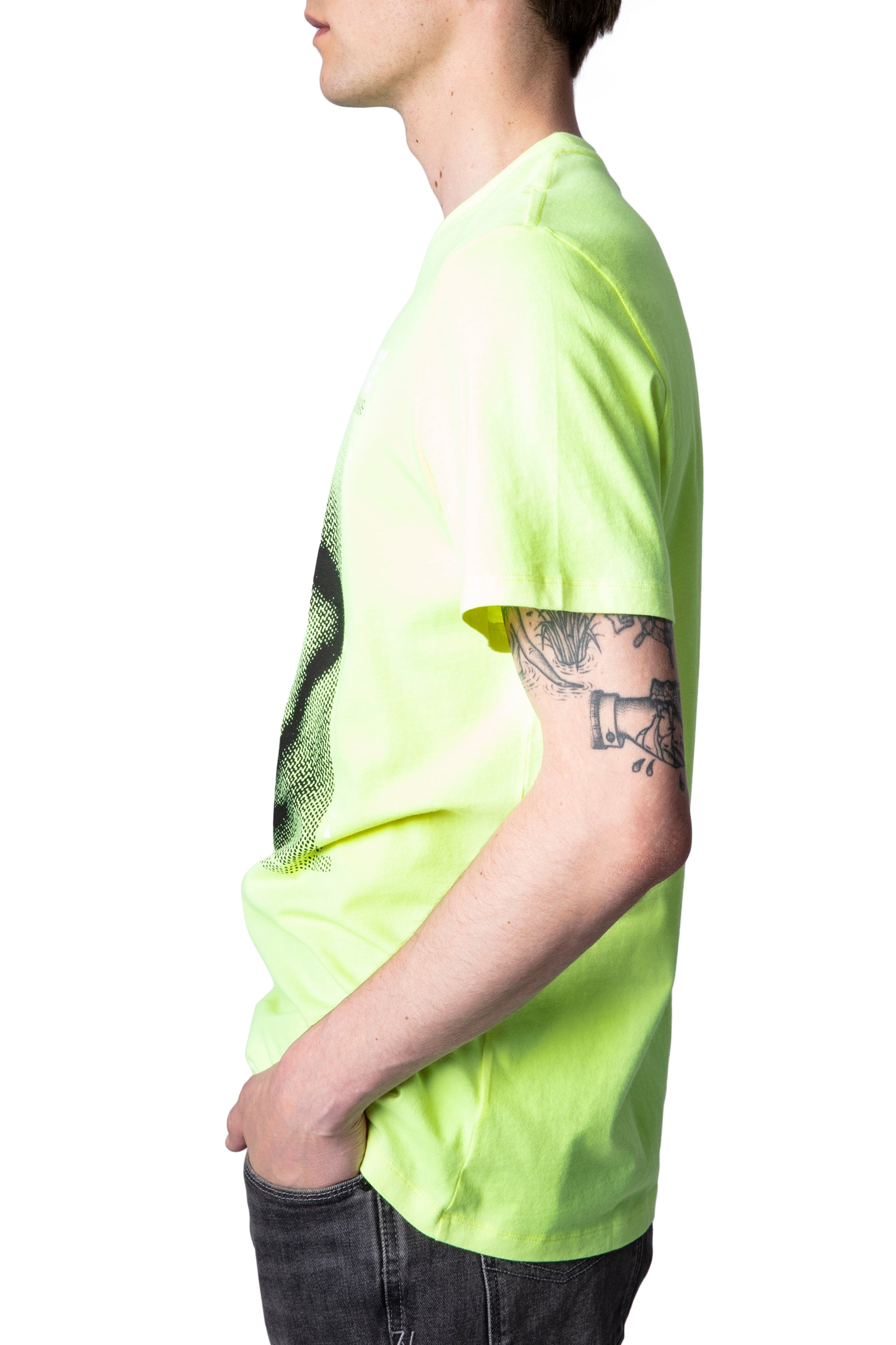 ZHORS LIGNE JAUNE FLUO TED HC PHOTOPRINT HAPPY T-SHIR