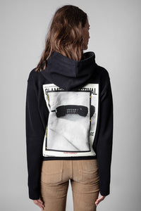 ZHORS LIGNE NOIR SPENCER PHOTOPRINT HOODIE MOLL
