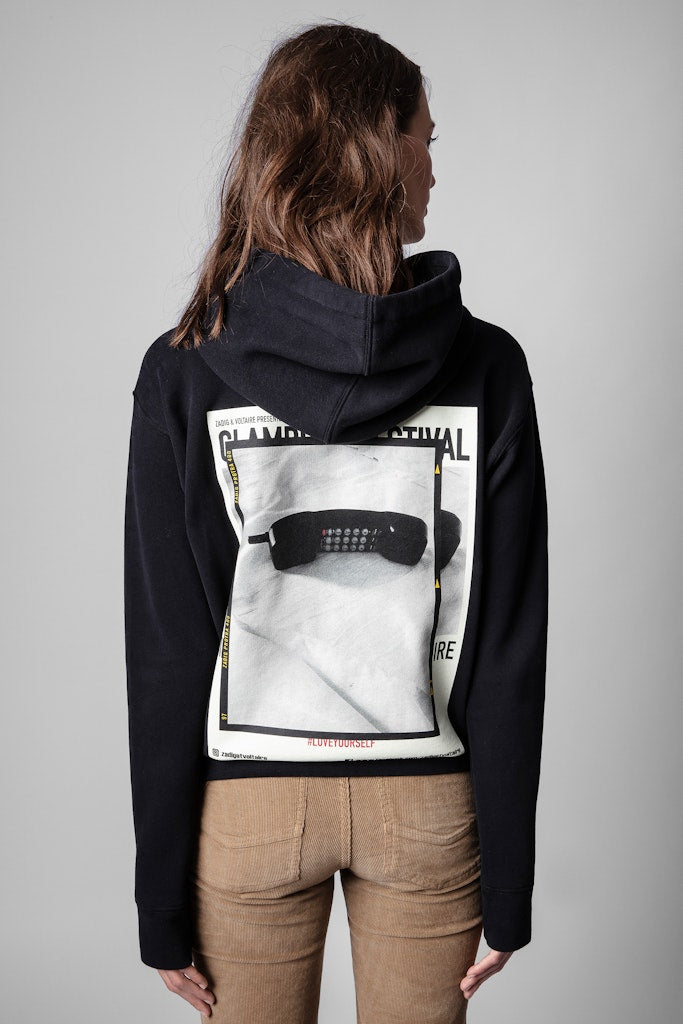 ZHORS LIGNE NOIR SPENCER PHOTOPRINT HOODIE MOLL