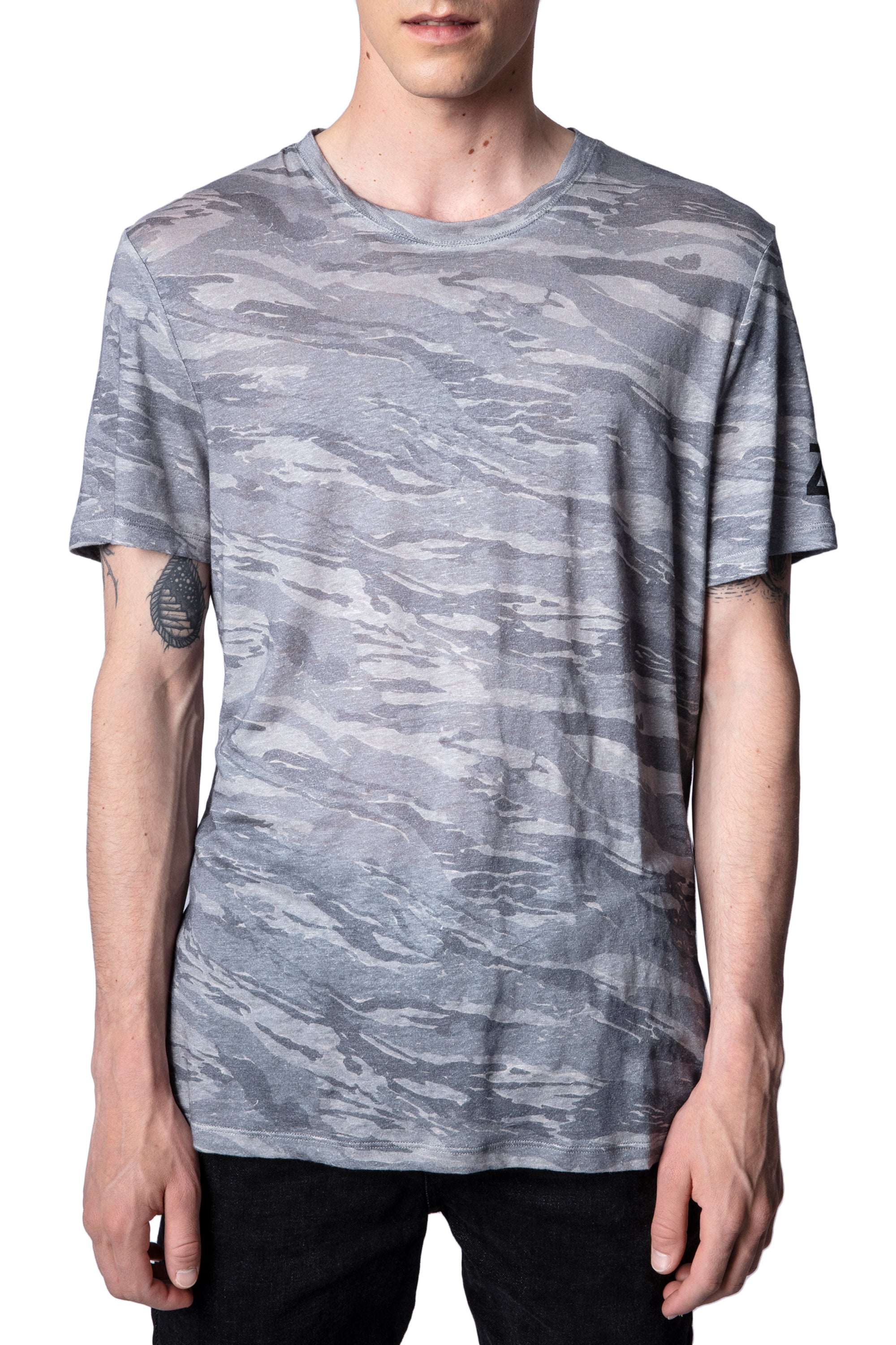 ZHORS LIGNE GRIS CHINE TED LIN AO CAMOU T-SHIRT