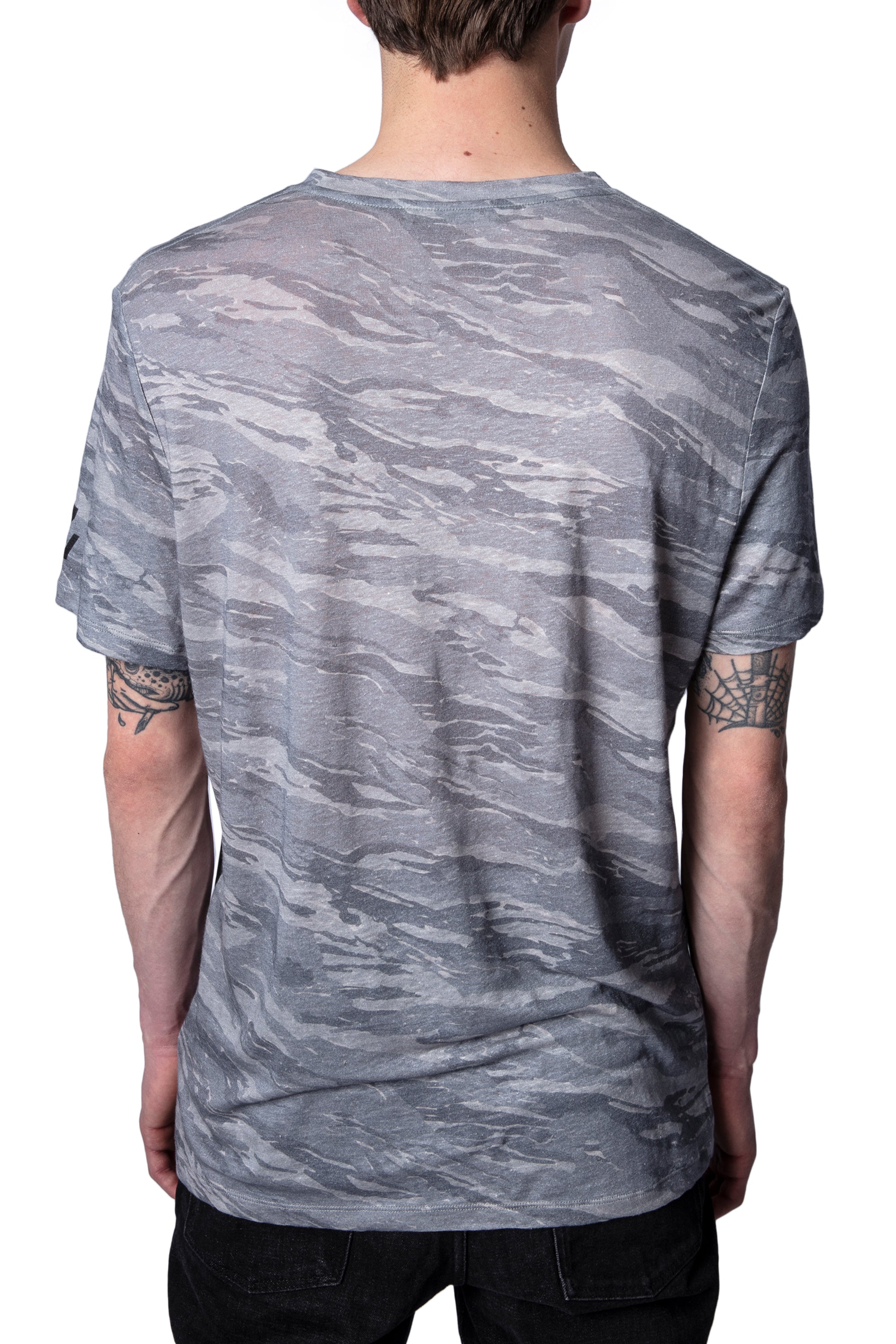 ZHORS LIGNE GRIS CHINE TED LIN AO CAMOU T-SHIRT