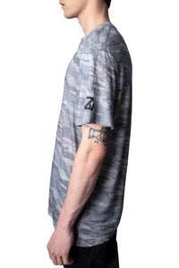 ZHORS LIGNE GRIS CHINE TED LIN AO CAMOU T-SHIRT