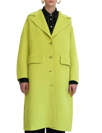 Manteau long boutonné en laine - Flax