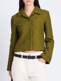 Veste Quinn effet tweed - Olive