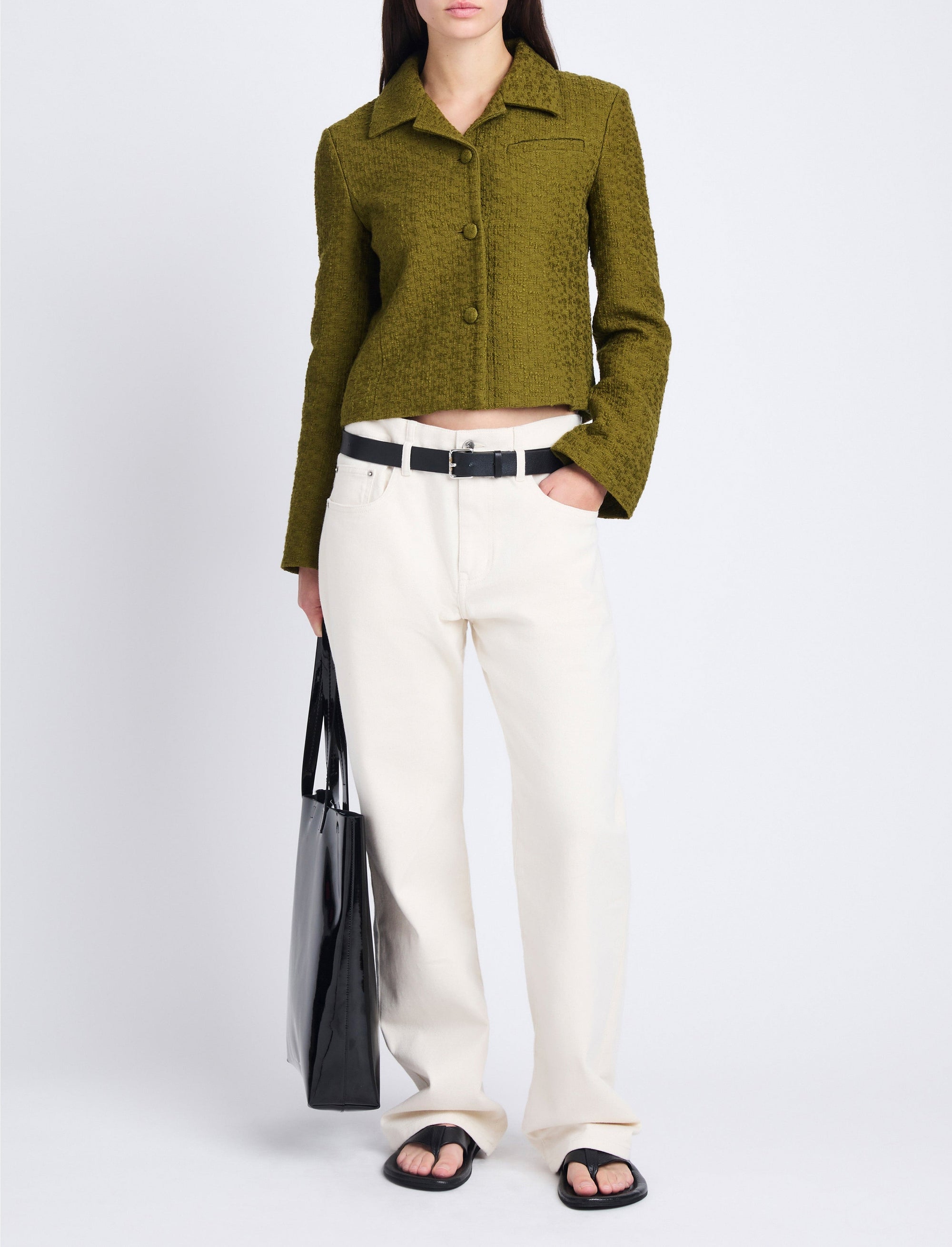 Veste Quinn effet tweed - Olive