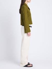 Veste Quinn effet tweed - Olive