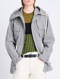 Manteau saharien Nina en coton - Black & Ivory