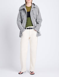 Manteau saharien Nina en coton - Black & Ivory