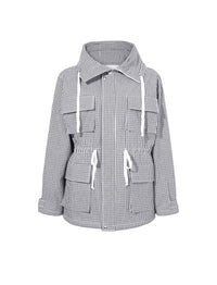 Manteau saharien Nina en coton - Black & Ivory