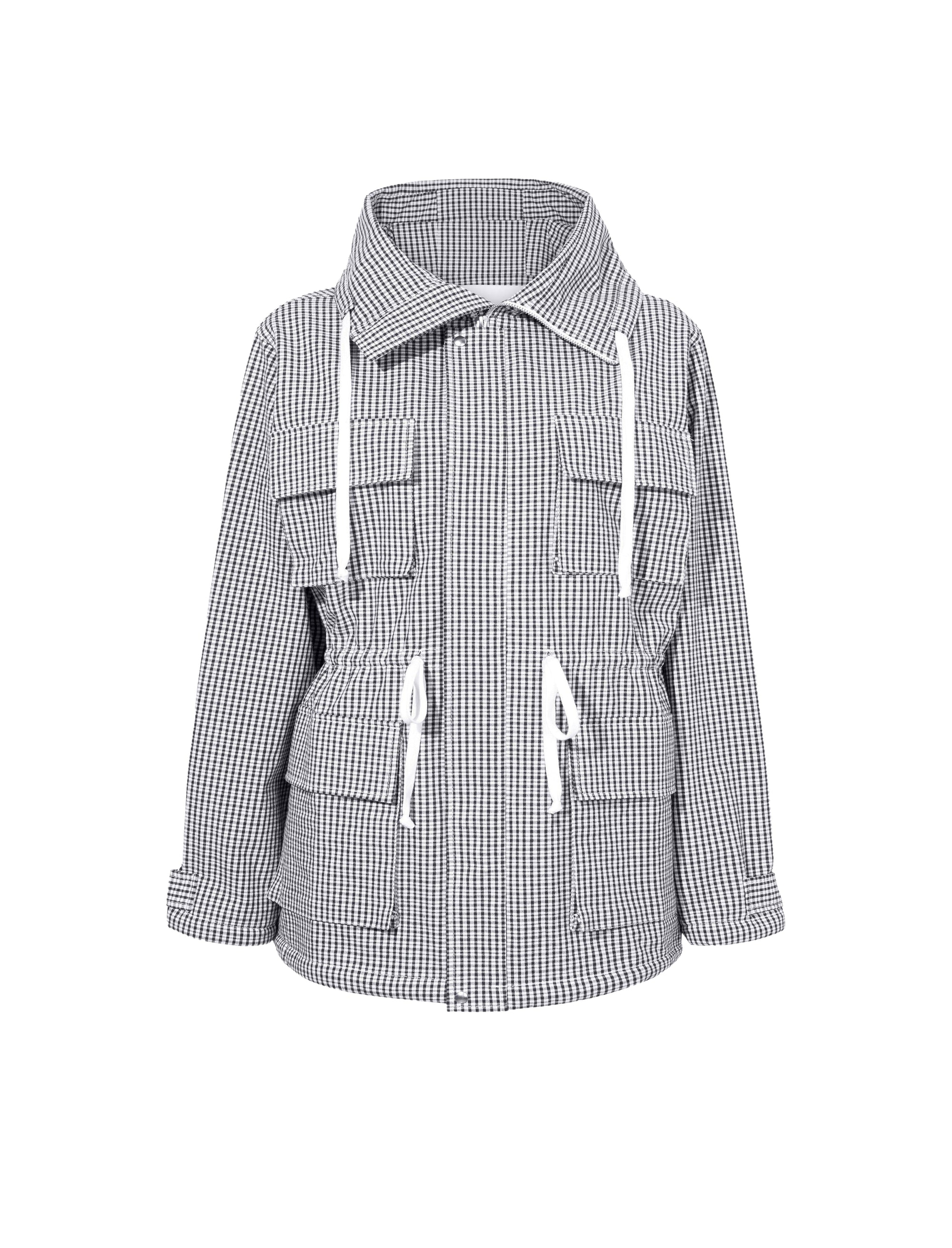Manteau saharien Nina en coton - Black & Ivory