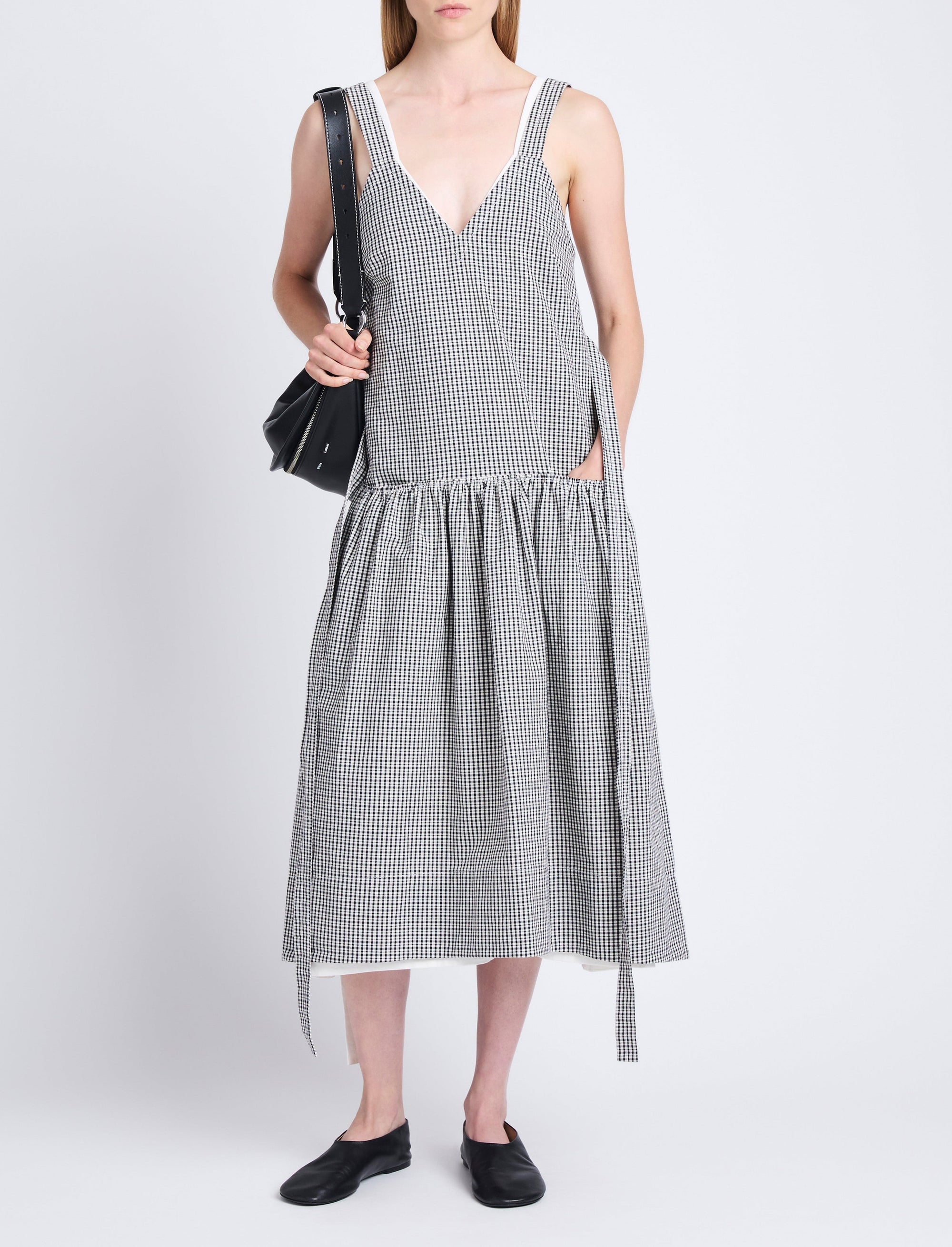 Robe Sasha en coton - Black & Ivory