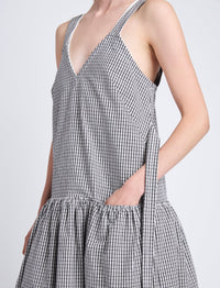 Robe Sasha en coton - Black & Ivory