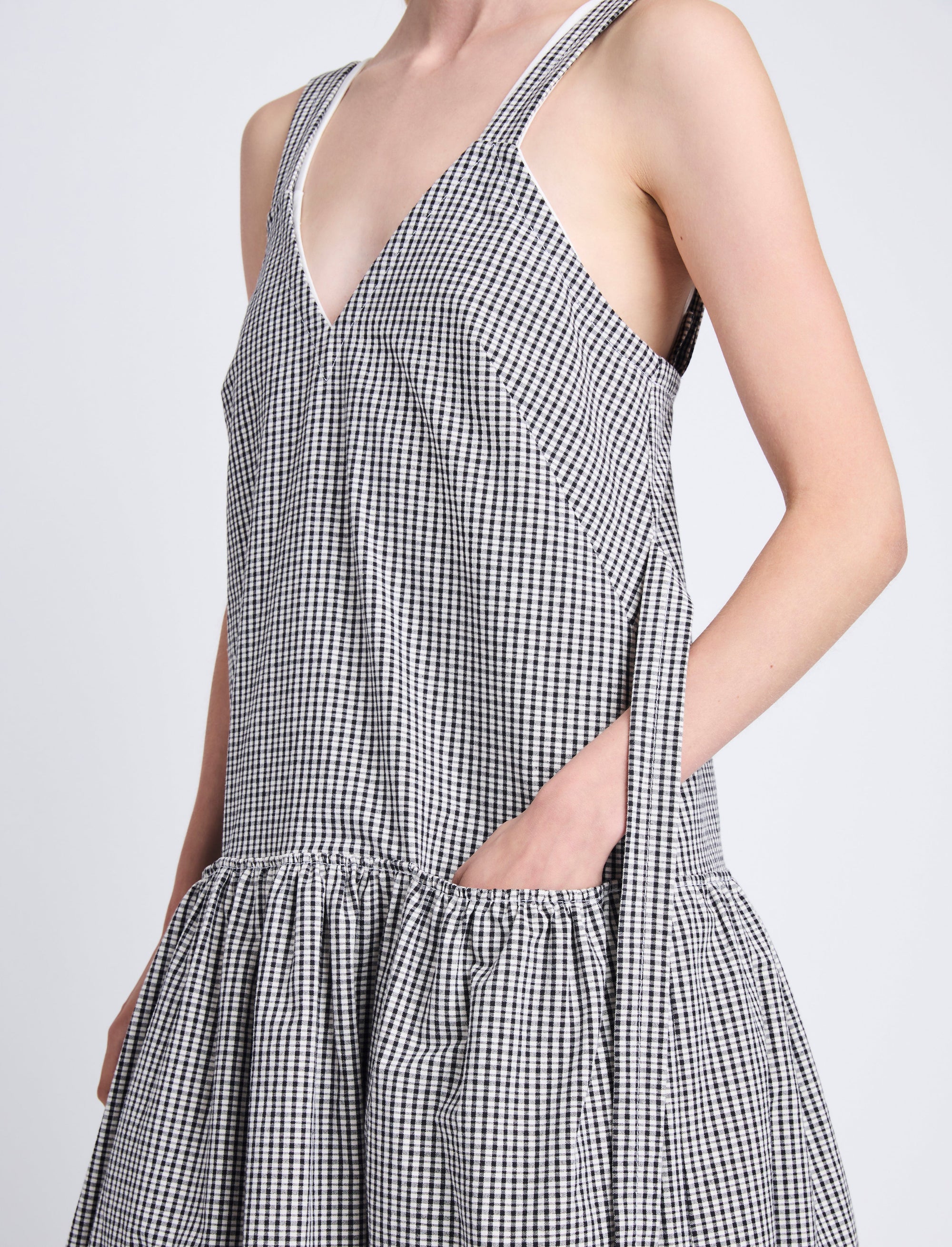 Robe Sasha en coton - Black & Ivory
