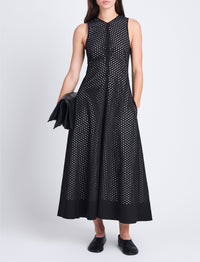 Robe Juno avec broderie anglaise - Black & Off White