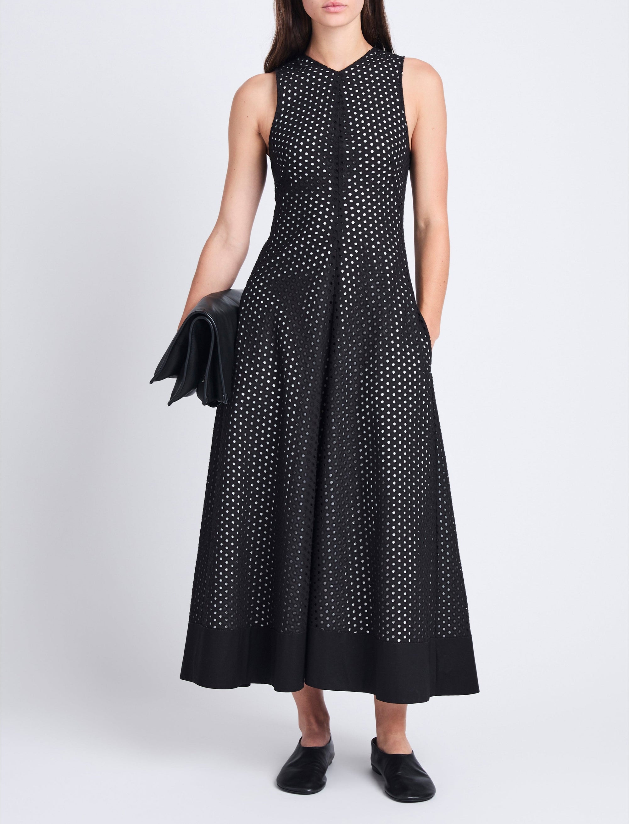 Robe Juno avec broderie anglaise - Black & Off White