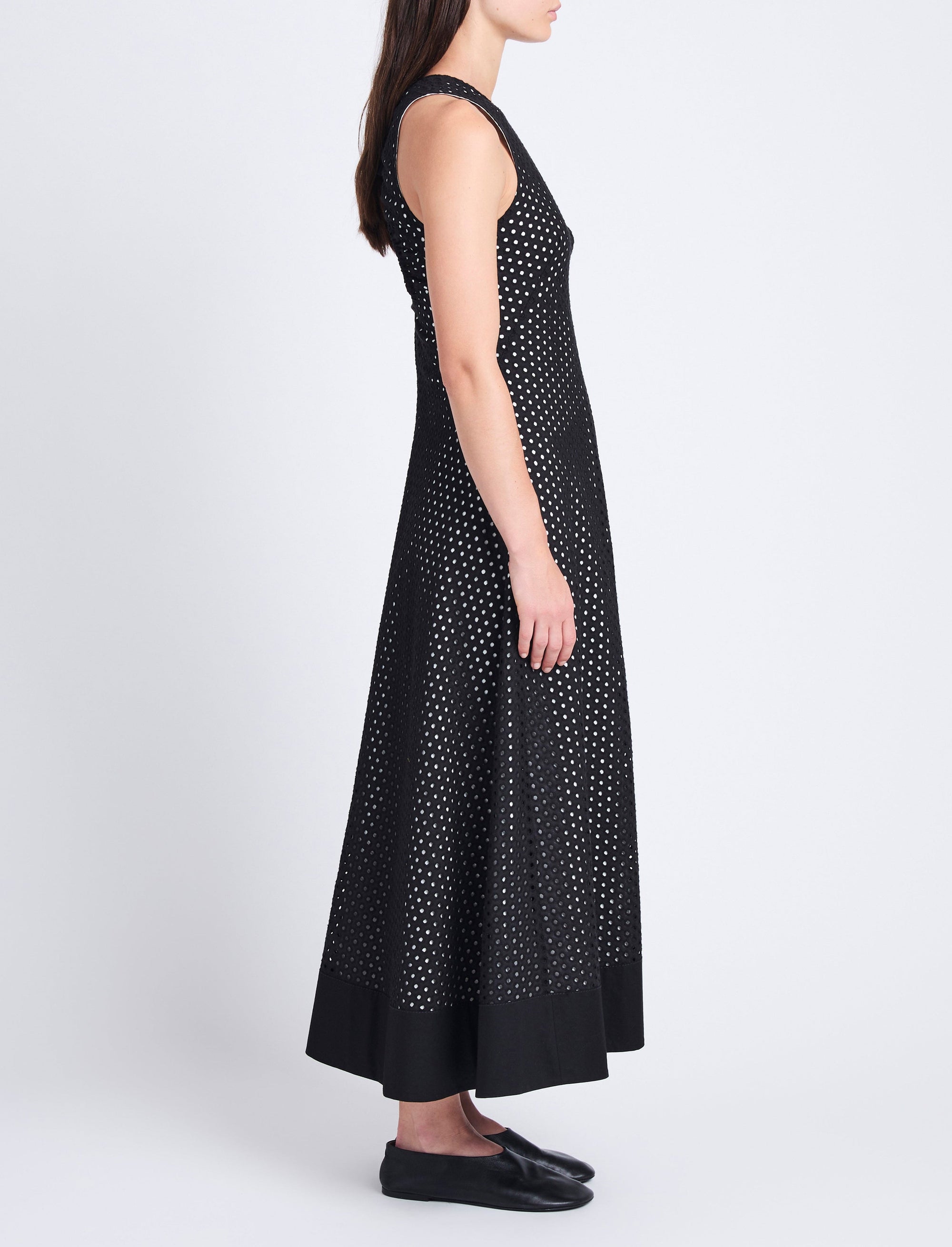 Robe Juno avec broderie anglaise - Black & Off White