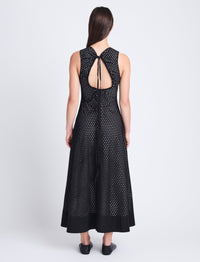 Robe Juno avec broderie anglaise - Black & Off White