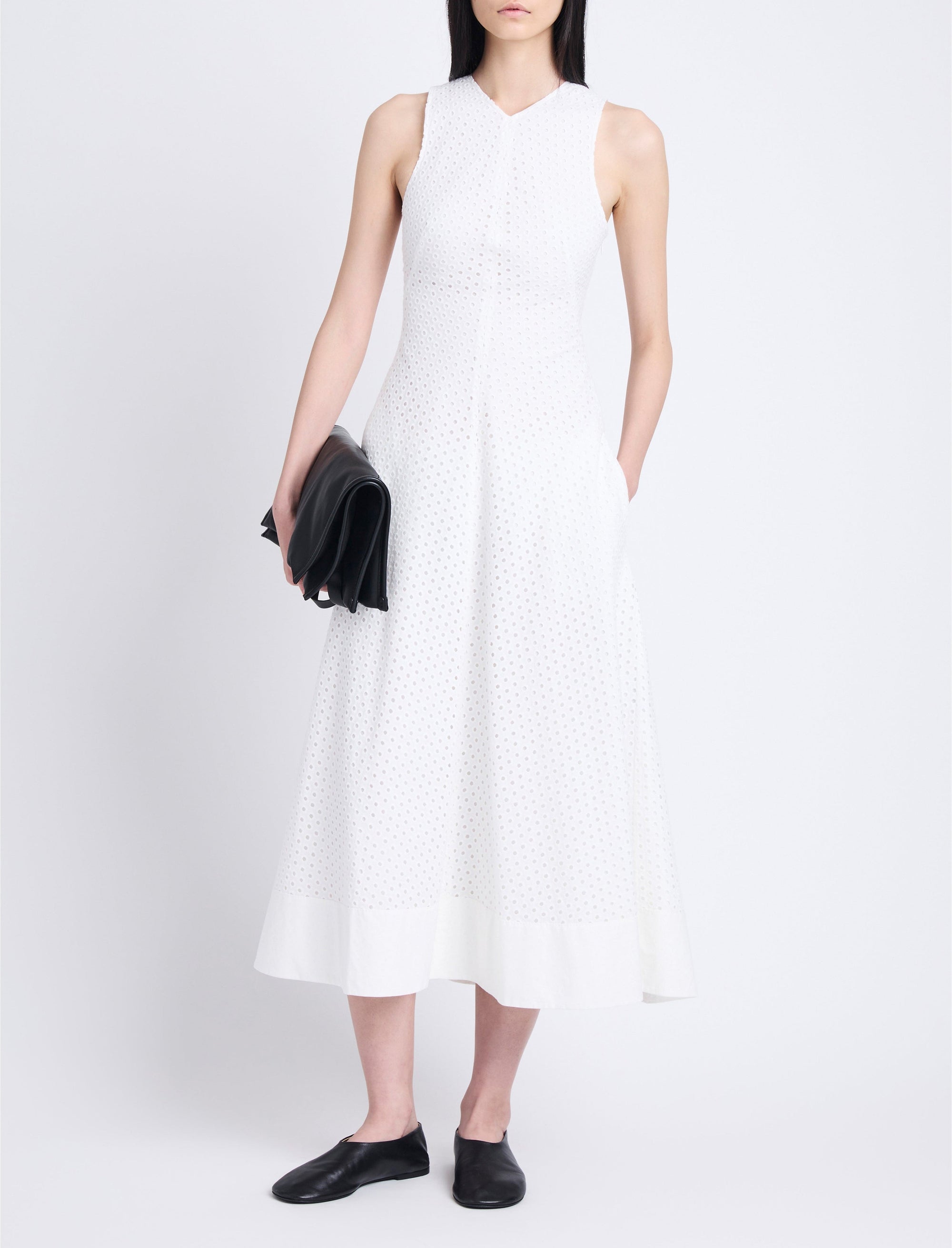Robe Juno avec broderie anglaise - Off White