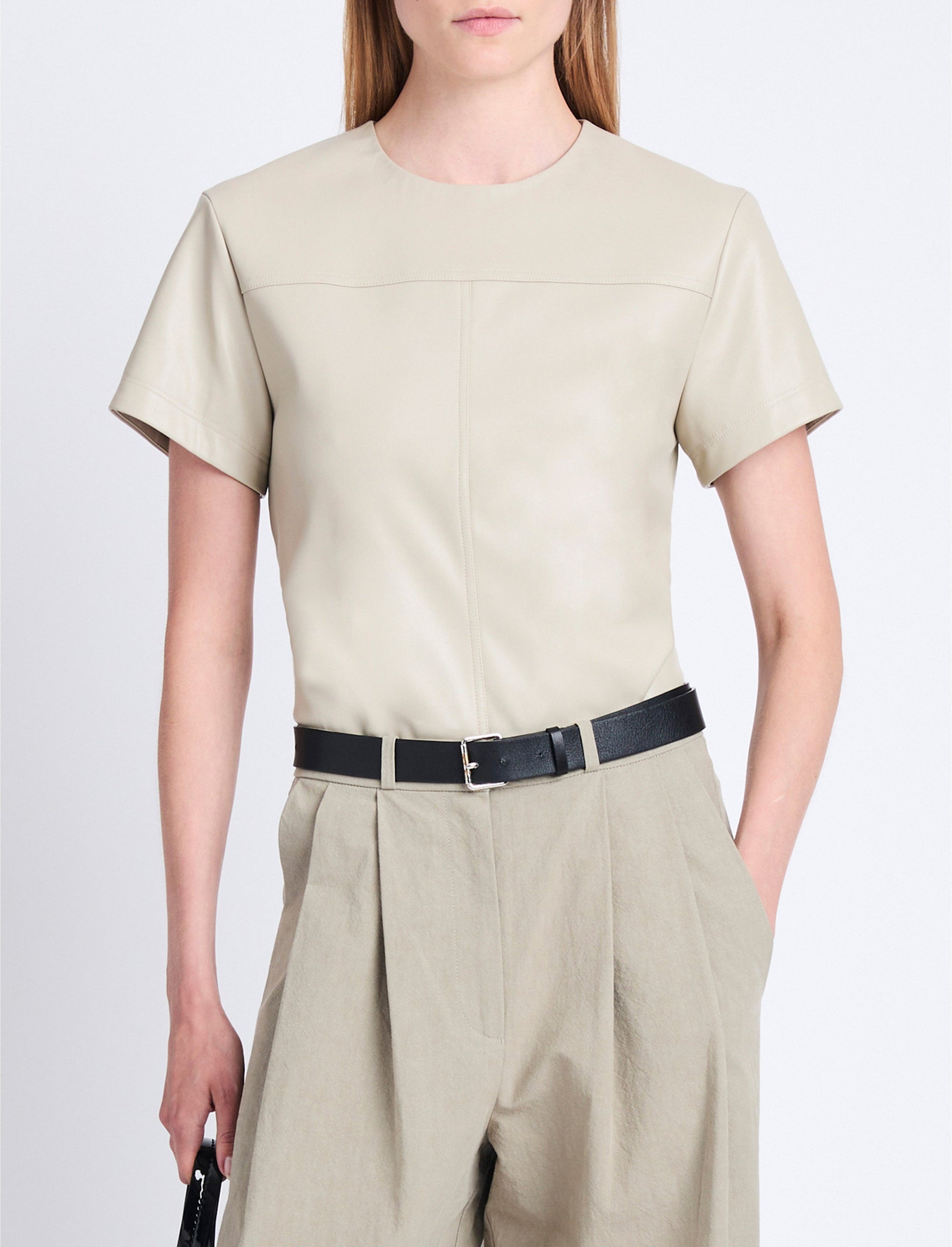 Chemise Tessa effet cuir - Cement