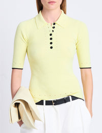 Polo Spencer détails contrastés - Citrine