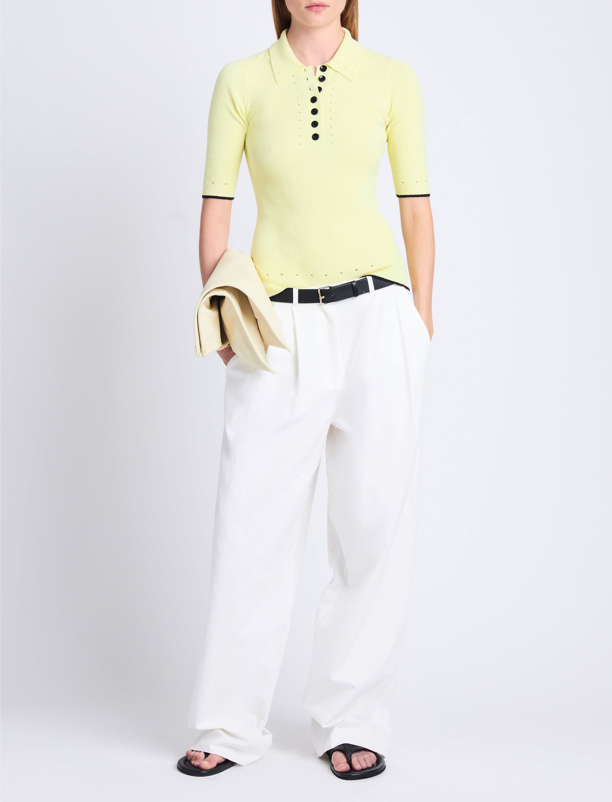 Polo Spencer détails contrastés - Citrine