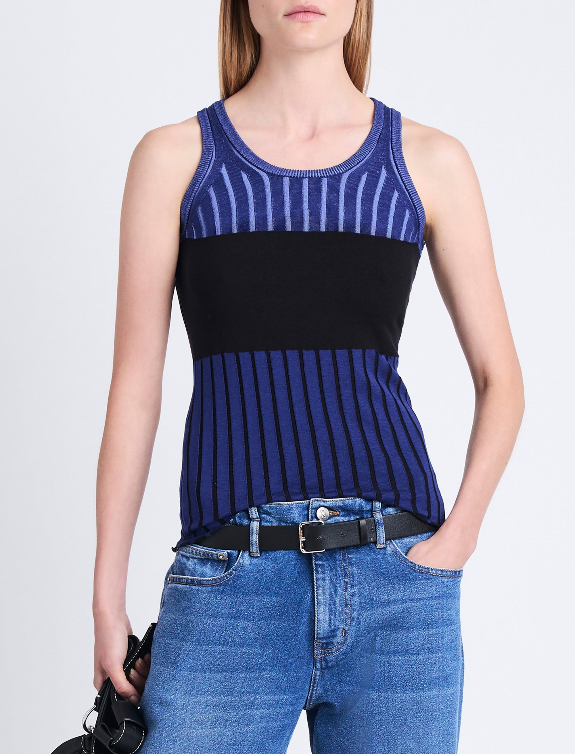 Débardeur Parker en soie - Navy Multicolor