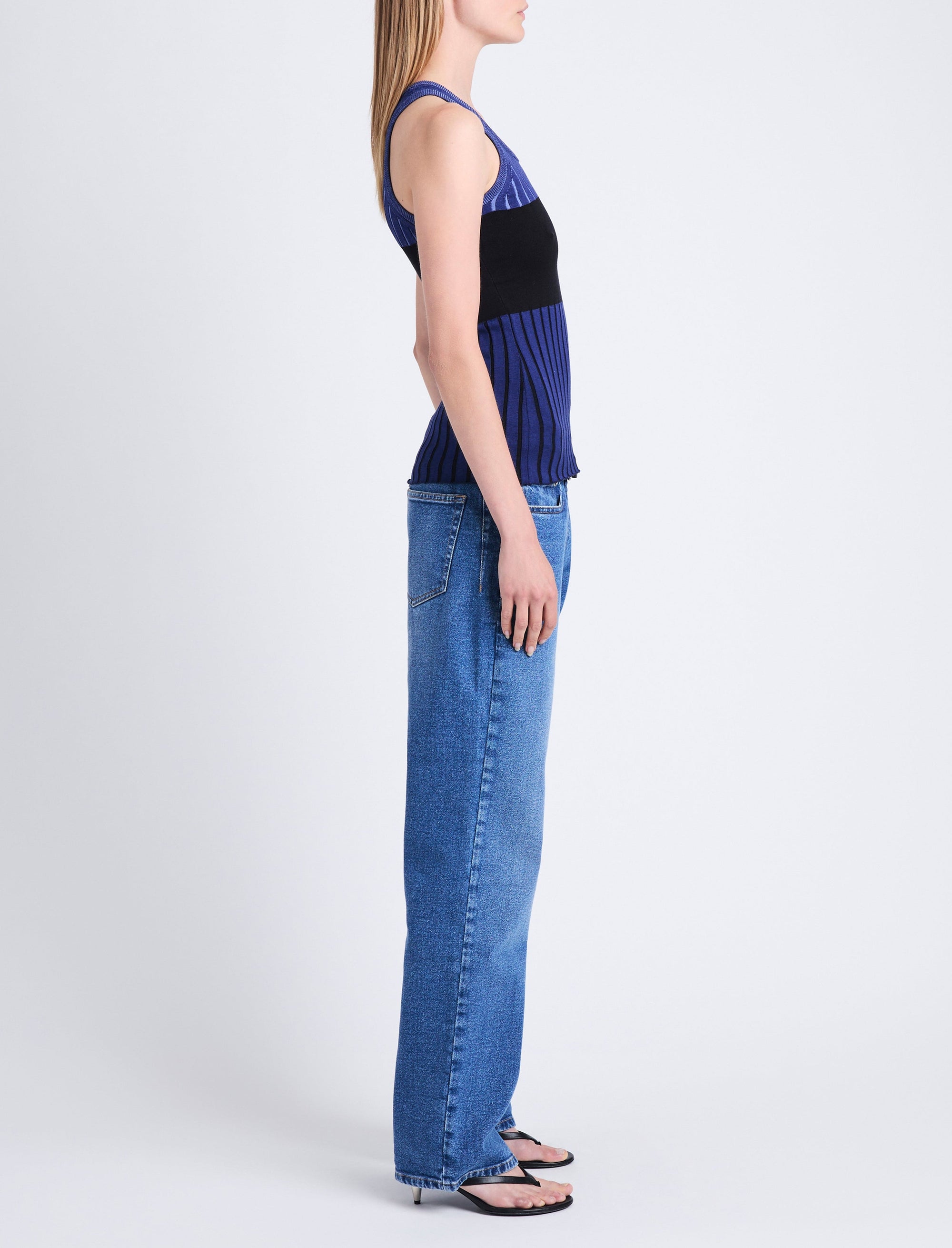 Débardeur Parker en soie - Navy Multicolor