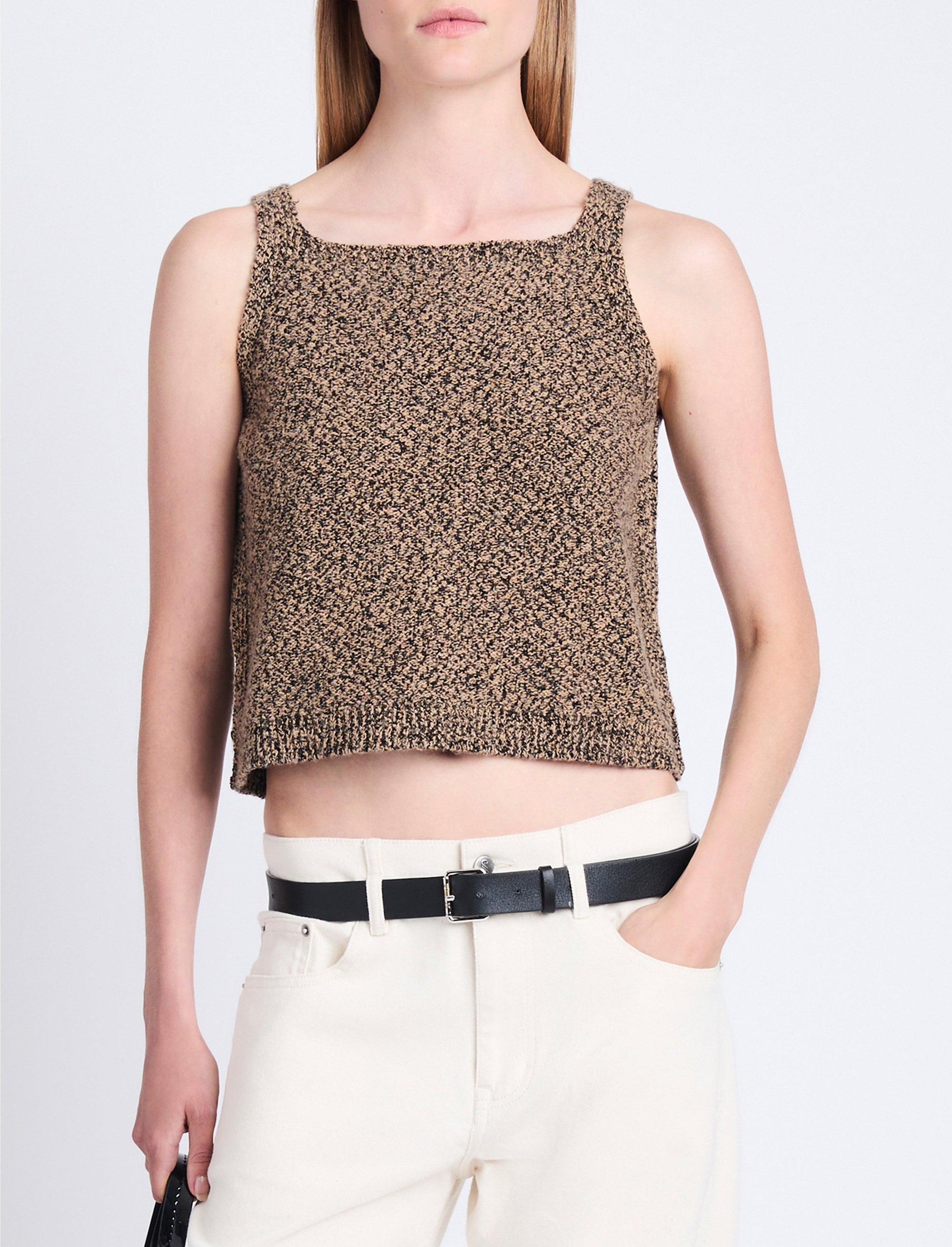 Débardeur Drew en maille - Camel & Black
