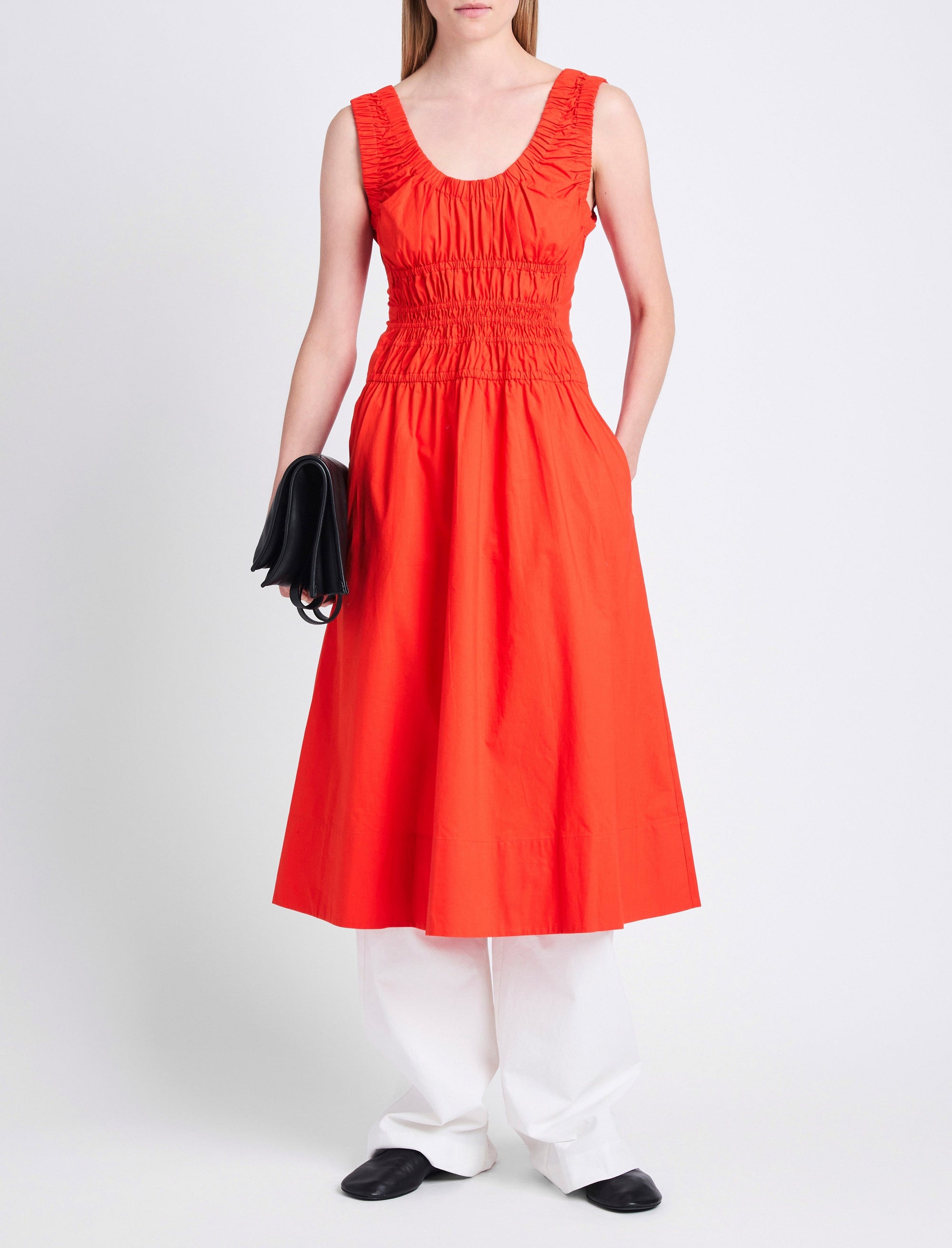 Robe Penny à fronces en popeline - Poppy