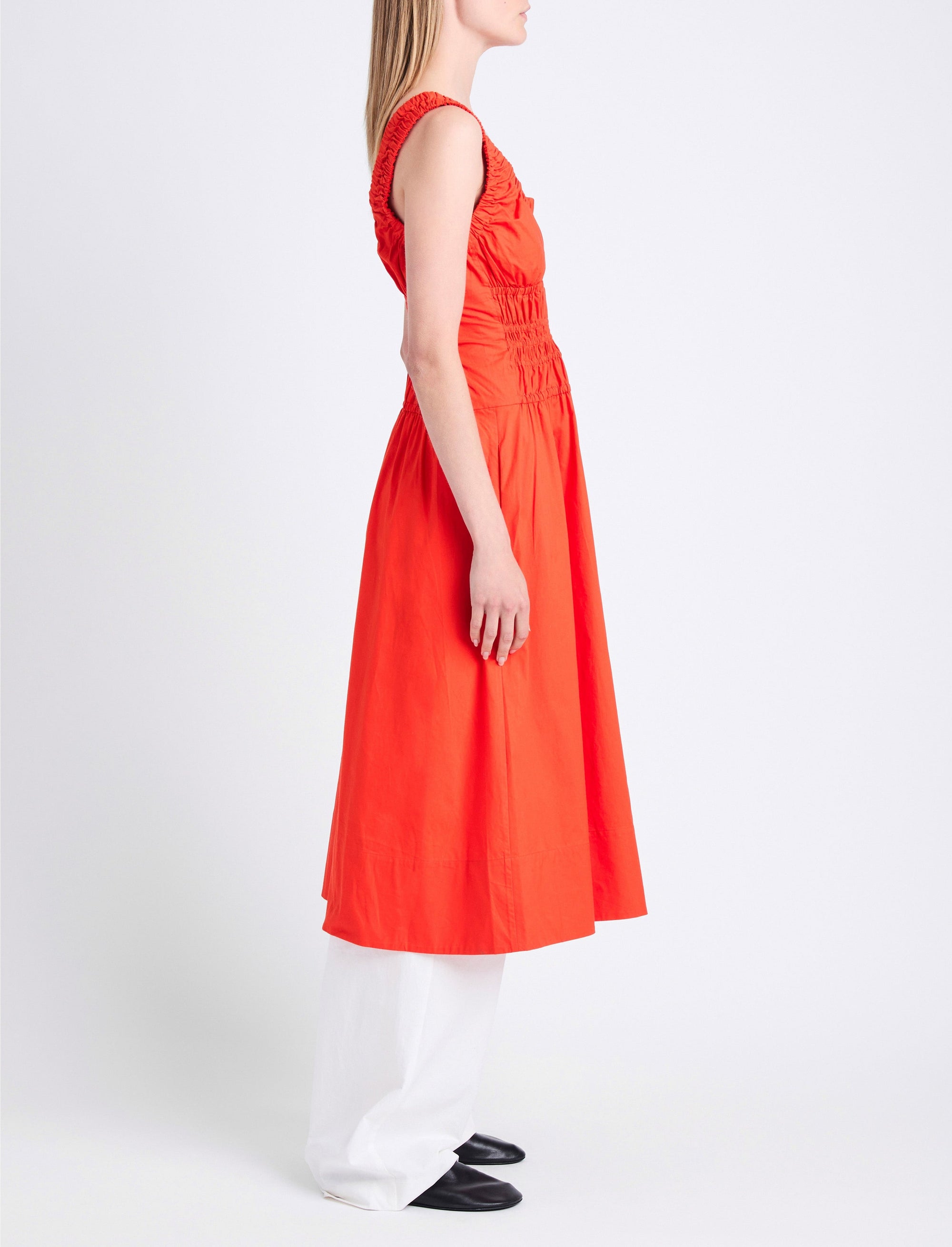Robe Penny à fronces en popeline - Poppy