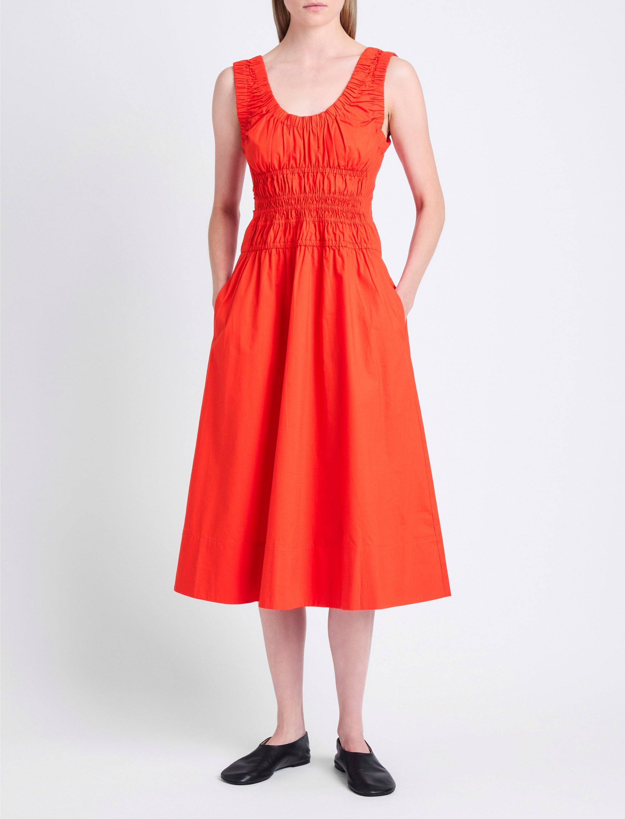 Robe Penny à fronces en popeline - Poppy