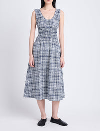 Robe imprimée à bretelles épaisses - Blue