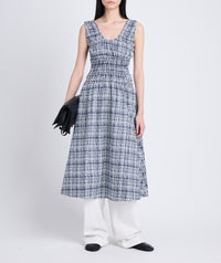 Robe imprimée à bretelles épaisses - Blue