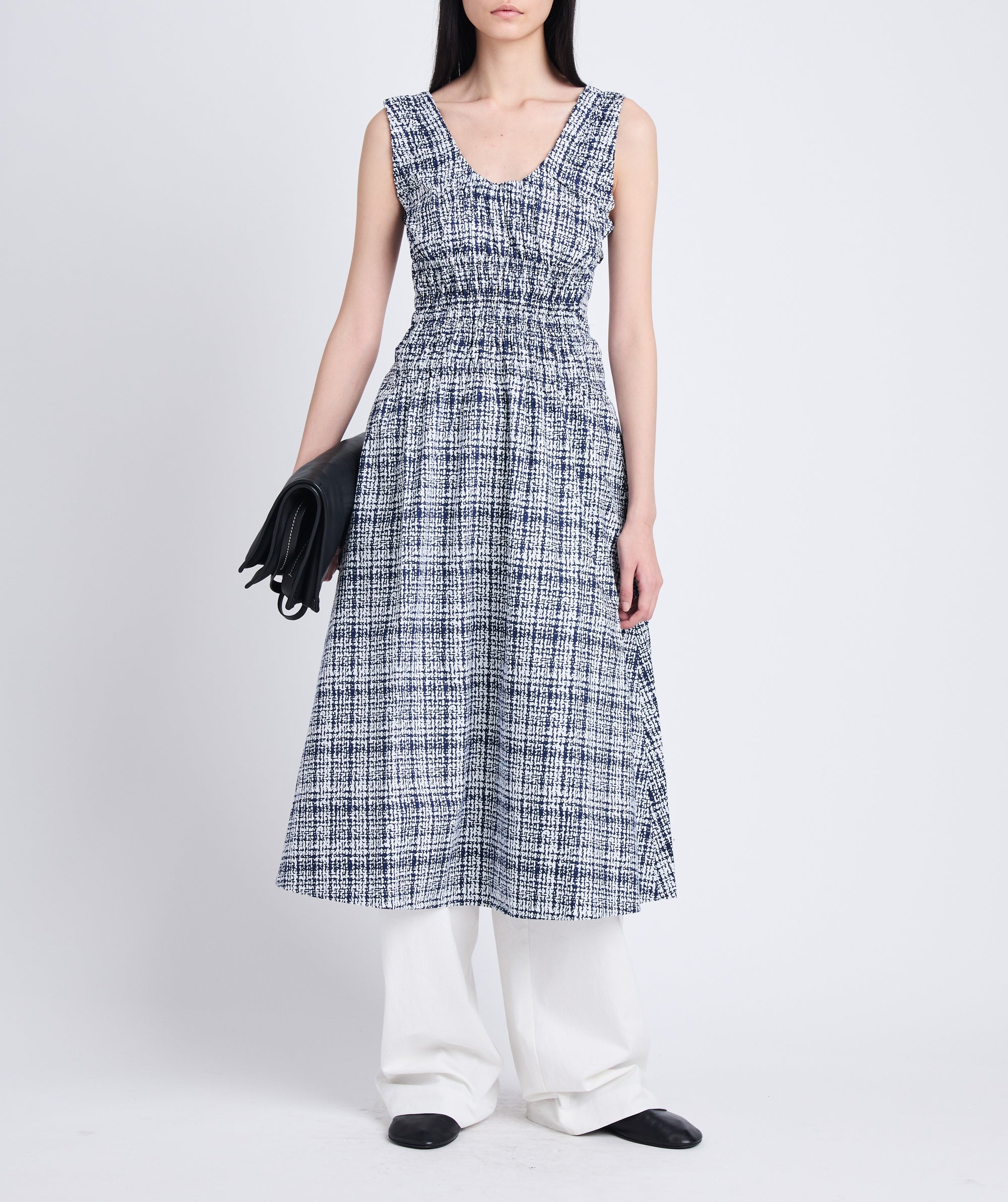 Robe imprimée à bretelles épaisses - Blue