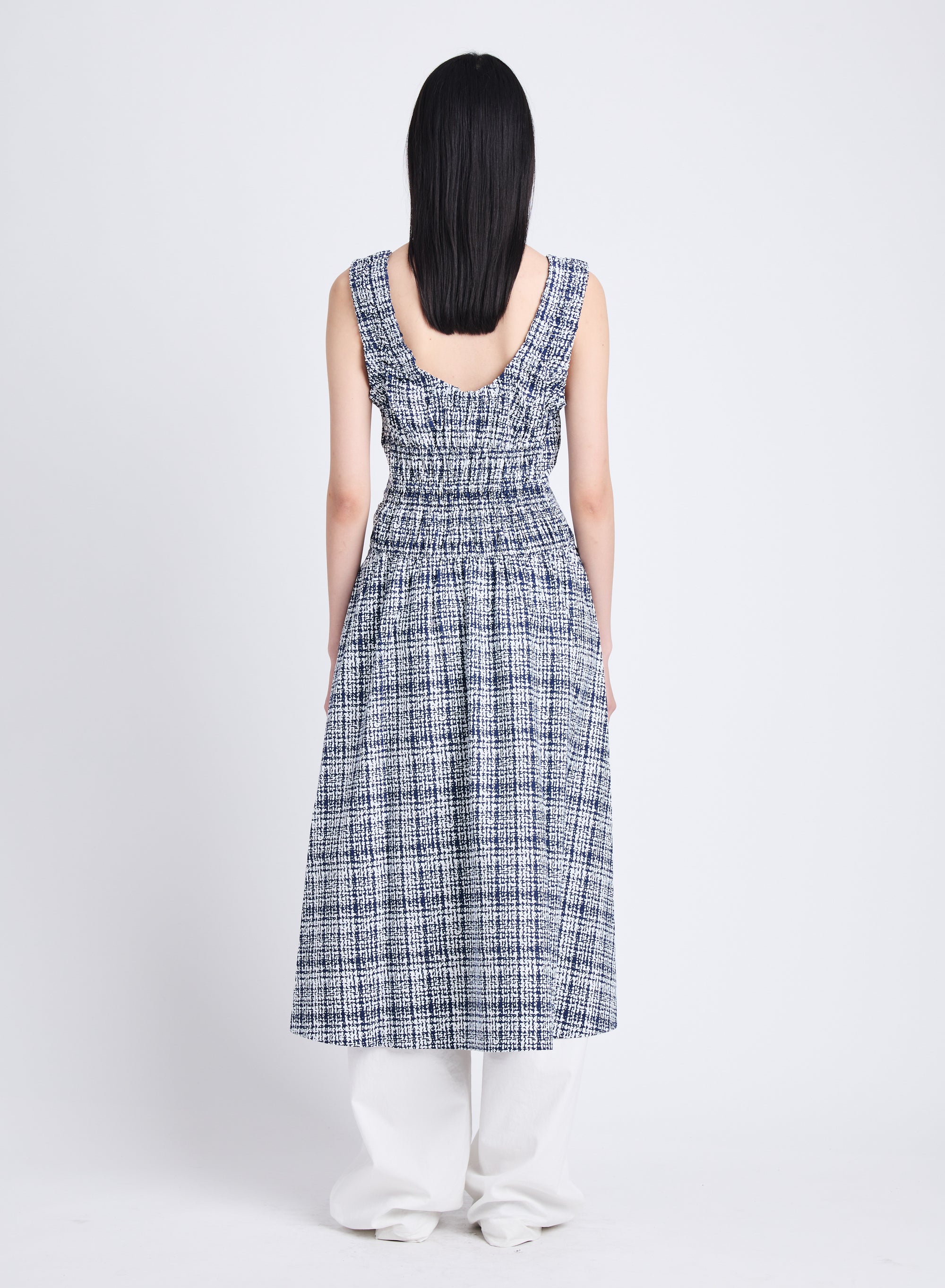 Robe imprimée à bretelles épaisses - Blue