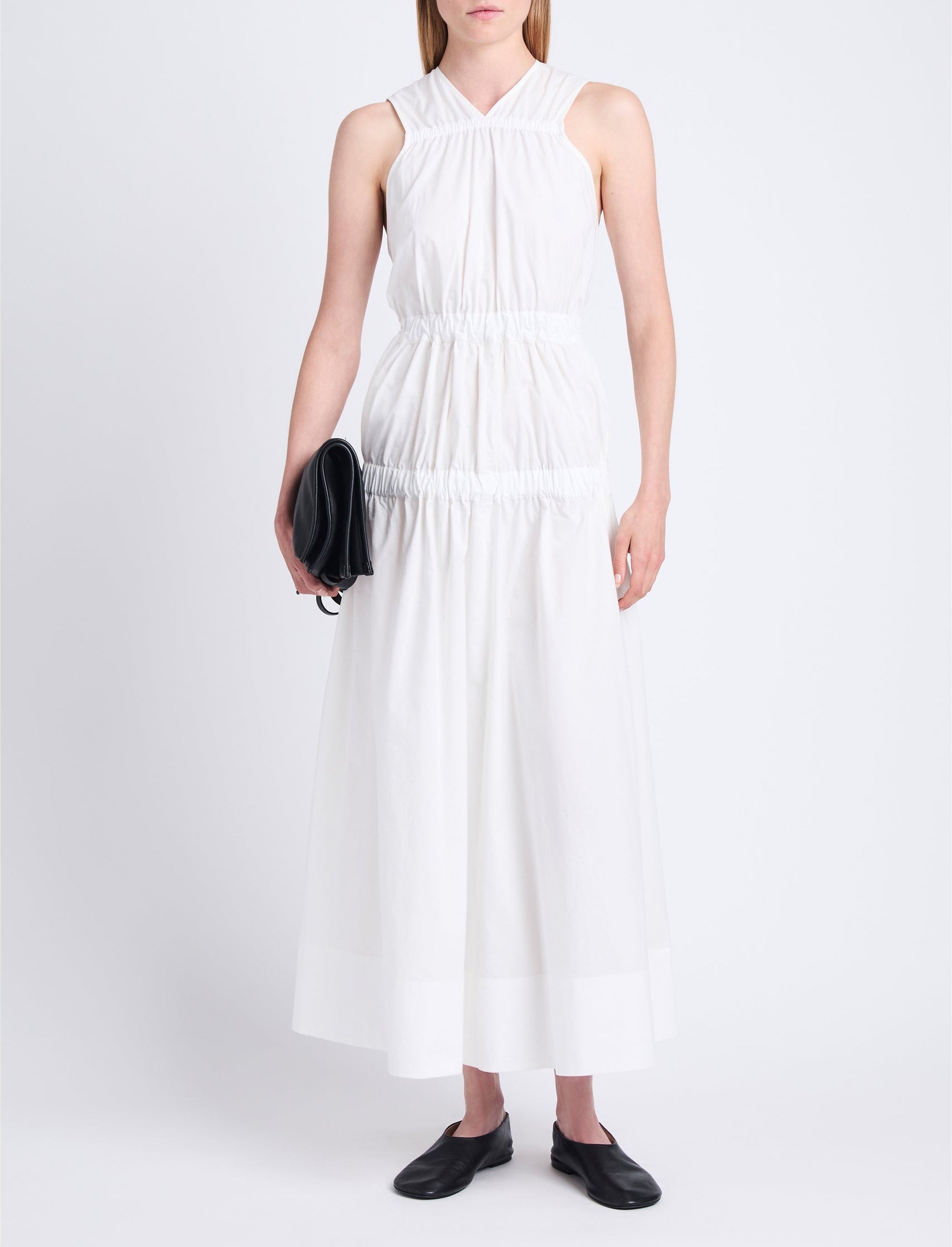 Libby Gathered Dress - Off White