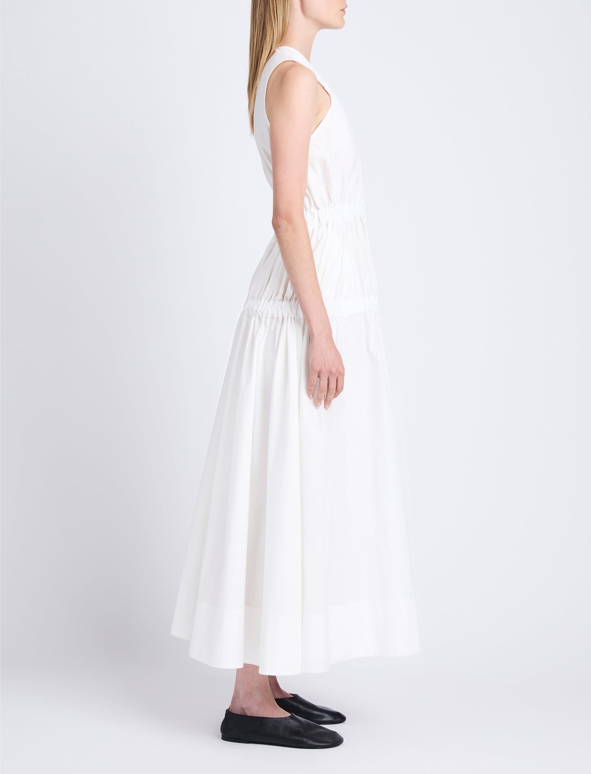 Libby Gathered Dress - Off White