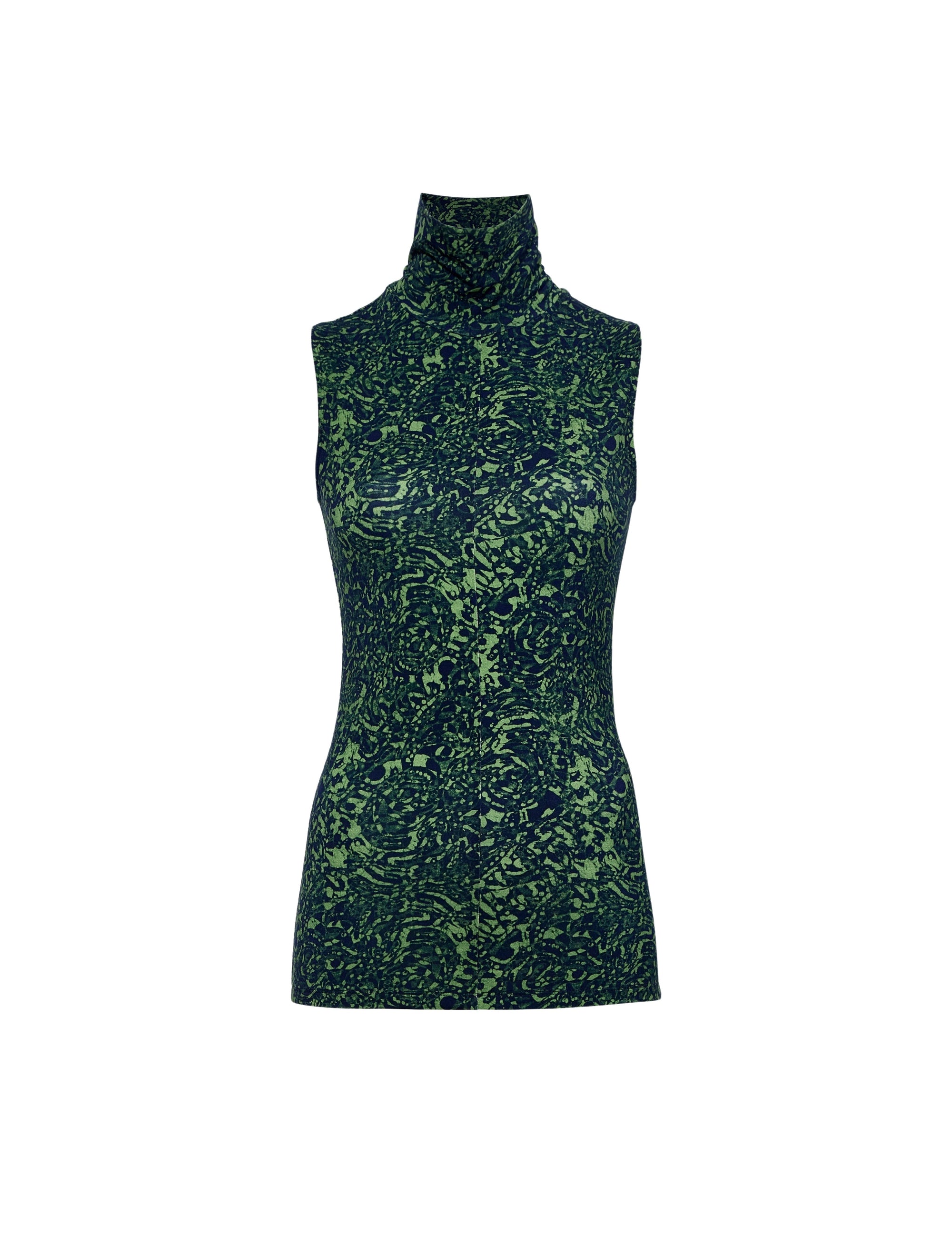 Top Ines sans manches à col roulé - Dark Navy & Olive