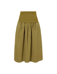 Jupe Armina en popeline - Olive