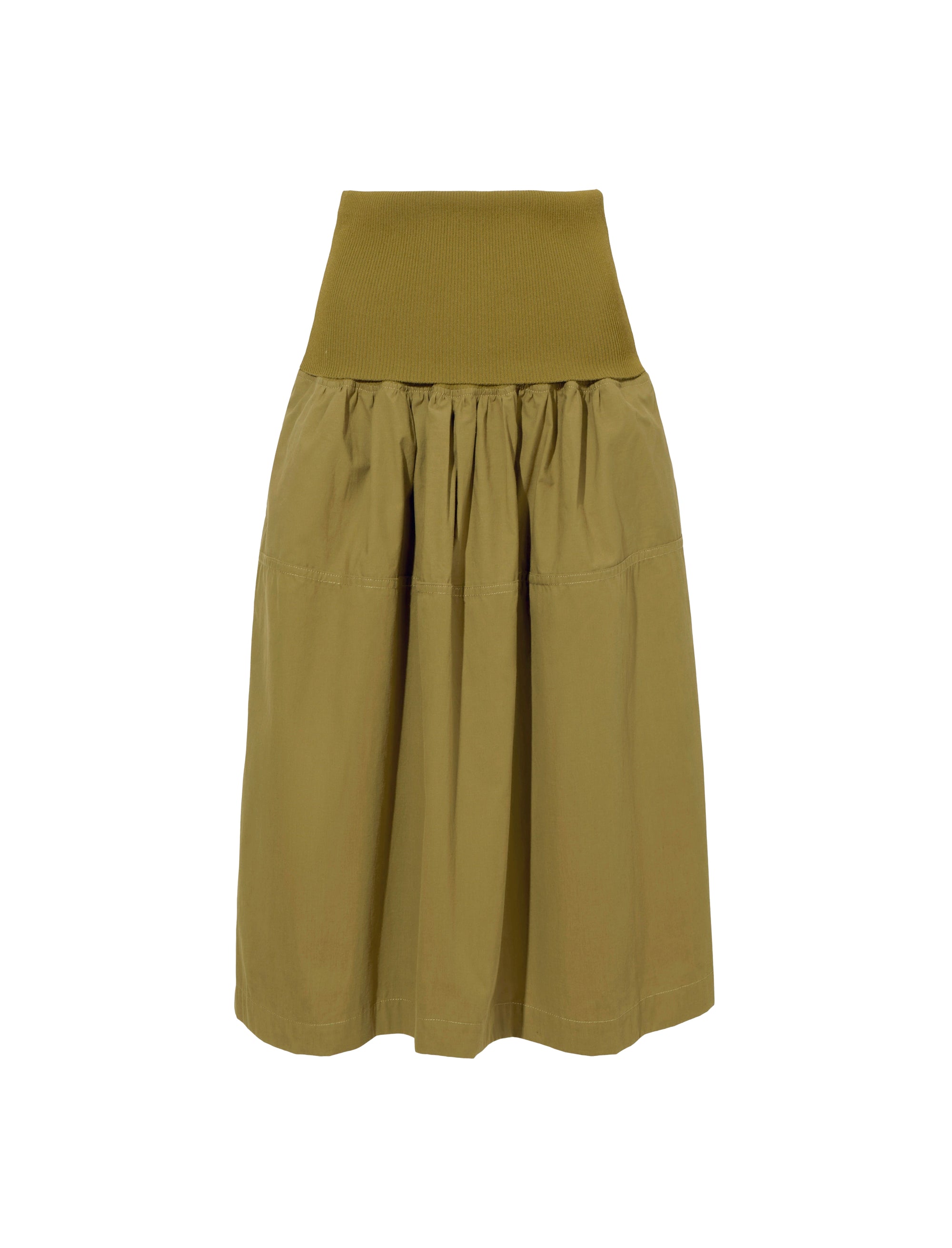 Jupe Armina en popeline - Olive