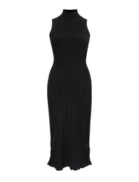 Robe en tricot Kim en côtes pointelle compactes - Black